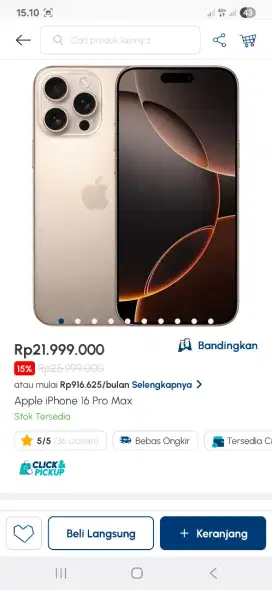 Iphone 16 promaxx 256gb cicilan tanpa cc