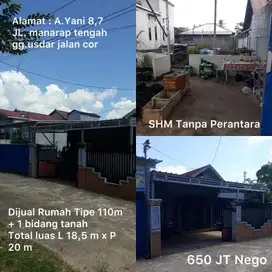 Dijual rumah tipe 110 + 1 bidanh tanah
