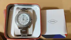 Fossil Stella Silver Stainless Steel Jam Tangan Wanita ES 5130