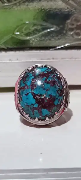 Pirus Persia lawasan jumbo jenong mewah Ring Monel handmade mewah