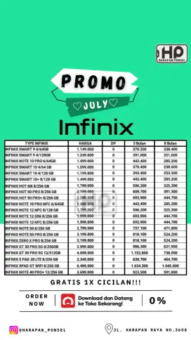 PROMO KREDIT HP INFINIX TANPA DP