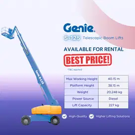 Sewa Genie S-125 Boom Lift 40 Meter-Jabodetabek