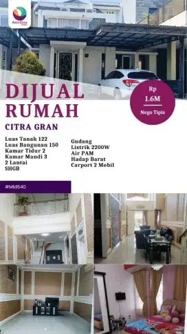 Dijual cepat rumah cantik diperumahan citra gran cibubur