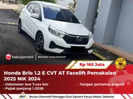 [ LOW KM ] Honda Brio 1.2 E CVT AT Facelift Putih 2024/2025