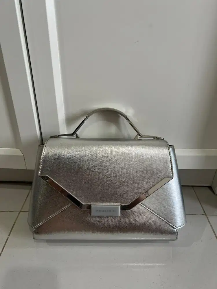PRELOVED Handbag Charles & Keith Silver