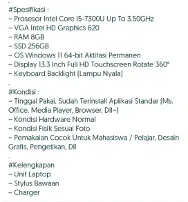 BU dijual lenovo yoga 360