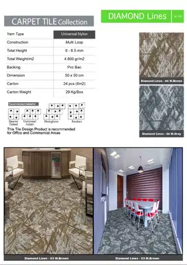KARPET DIAMOND LINES 50cm x 50cm KARPET KANTOR KARPET HOTEL DLL