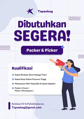 Lowongan Kerja (LOKER) Packer & Picking Online Shop