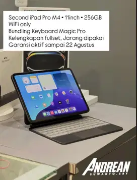 Second iPad Pro M4 11 inch 256 Gb WiFi Only Bundling Magic Keyboard