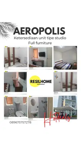 Sewa perbulan apartemen Aeropolis AR3 bandara soetta Tangerang murah