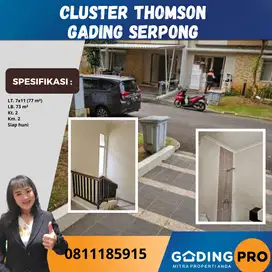 Disewakan Cepat Cluster Thomson Lt. 7x17 Gading Serpong Tangerang