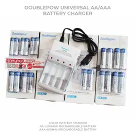 Doublepow Universal Battery Charger Baterai AA 1.200Mah AAA 900Mah