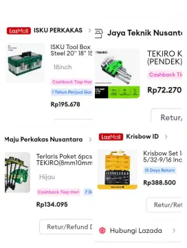Jual aja 1 set semua perkakas