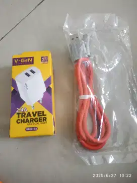 Charger Quick Charge V-Gen dan Kabel FC Lentiven LED indikator