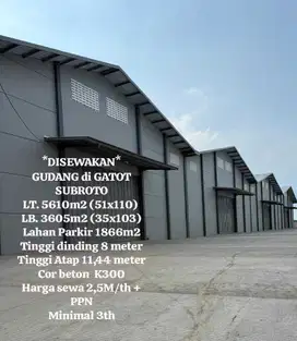 Gudang Baru Parkir Luas Di Kawasan Industri Gatot Subroto Semarang