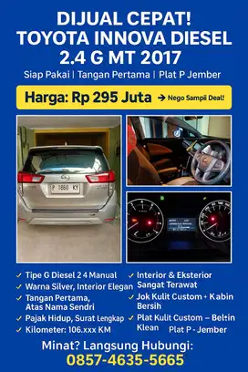 JUAL CEPAT KIJANG INNOVA 2017 JEMBER,JAWA TIMUR