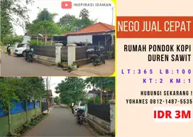 Rumah Pondok Kopi Lebar 10mtr Lokasi Super Strategis