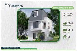 Victoria Townhouse Tipe Clarinta 3 Lantai dengan Attic Room