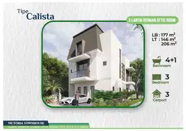 Victoria Townhouse Tipe Calista 3 Lantai dengan Attic Room