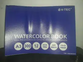 V-Tec Watercolor Book A3 300 GSM Isi 8 lembar