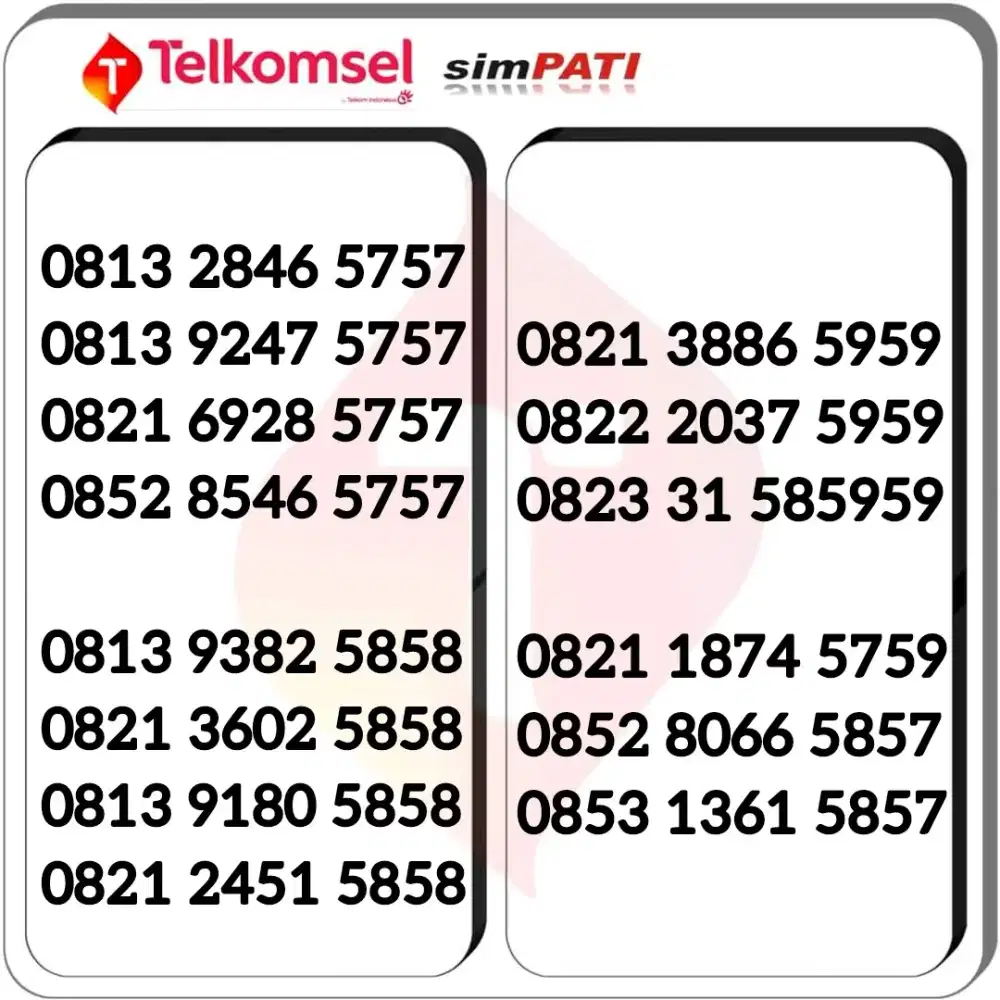 NOMER CANTIK TELKOMSEL , SERIAN majumaju mapanmapan