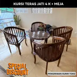 Kursi Teras Jati 4 Kursi + Meja