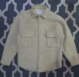 Overshirt Kemeja Flanel Zara Man Wool