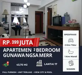 2BR Luas 43m2‼️ Jual Apartemen Full Furnish Gunawangsa MERR