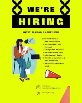 Lowongan Pekerjaan Host Live Tiktok Dan Shopee