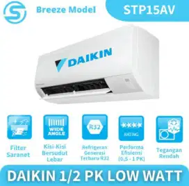 AC DAIKIN 1/2 PK 15AV GARANSI RESMI 3 TAHUN BARU
