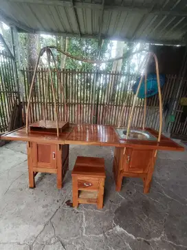 Gerobak soto pikul bahan full kayu jati