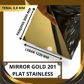 Plate Mirror Gold 0.8 4x10 201