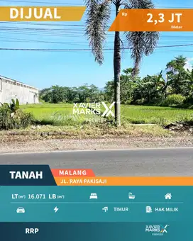 d081 Tanah Sangat Strategis di Poros Jalan Raya Pakisaji Malang
