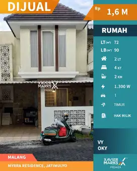 d092 Rumah 2 Lantai Siap Huni dekat Sukarno Hatta Malang