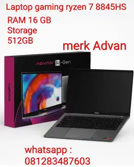 (batam only) Laptop Gaming Ryzen 7 8845HS 16/512GB merk Advan
