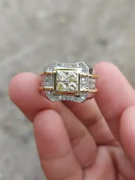 Cincin Pria Berlian Banjar Ring Perak