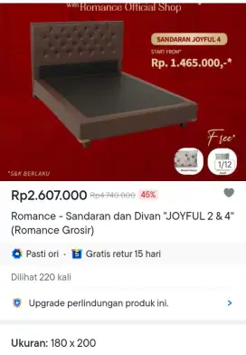 Dijual dipan / divan romance ukuran 180 x 200