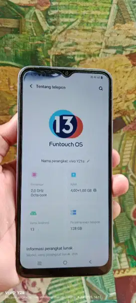 Vivo   y21s resmi  4+1/128  mnus noda pjok atas sgel orian