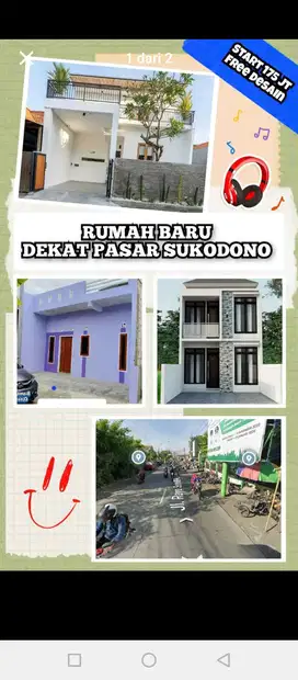 Rumah murah dekat pasar Sukodono bisa kredit inhouse tanpa bank