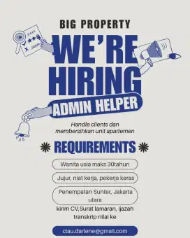 Lowongan Kerja Admin Helper