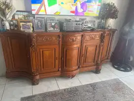 meja tv besar kayu tabal