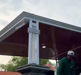 kanopi Pelapon PVC minimalis mewah atap galpalum bergeransi