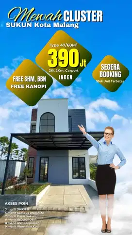 RUMAH MURAH 2 LANTAI KOTA MALANG 300 JUTAA