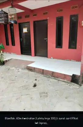 rumah kontrakan second 2 pintu