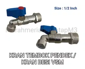 KERAN AIR / KERAN TEMBOK PENDEK / KRAN BESI VSM 1/2 INCH