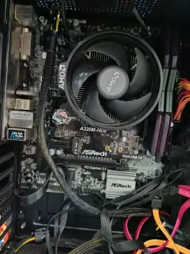 Paketan Motherboard ASRock A320M HDV dan Ryzen 3 2200G