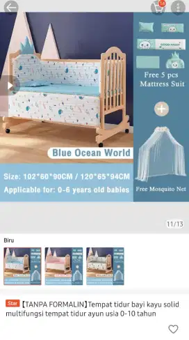 Tempat tidur bayi multi fungsi