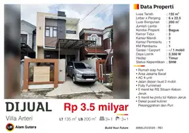 Dijual Rumah Full Furnish Villa Arteri Kebon Jeruk Jakarta Barat