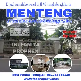 Dijual rumah komersil di Jl Minangkabau,Menteng,Jkt Pusat LT732m2 LB55