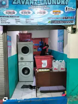 Over usaha laundry sudah berjalan di area kampus UPI Cibiru bandung